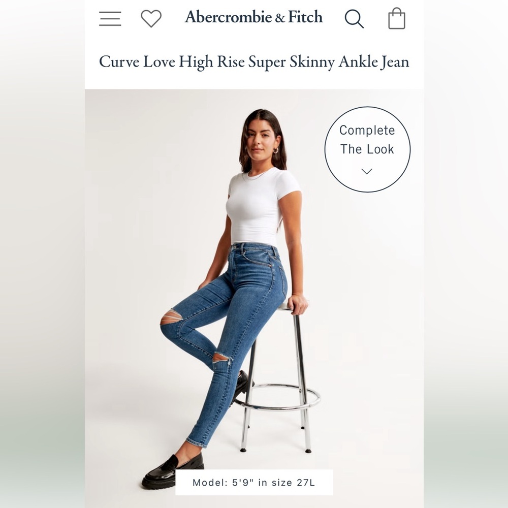 ABERCROMBIE CURVE LOVE JEANS - super skinny high rise - 25R